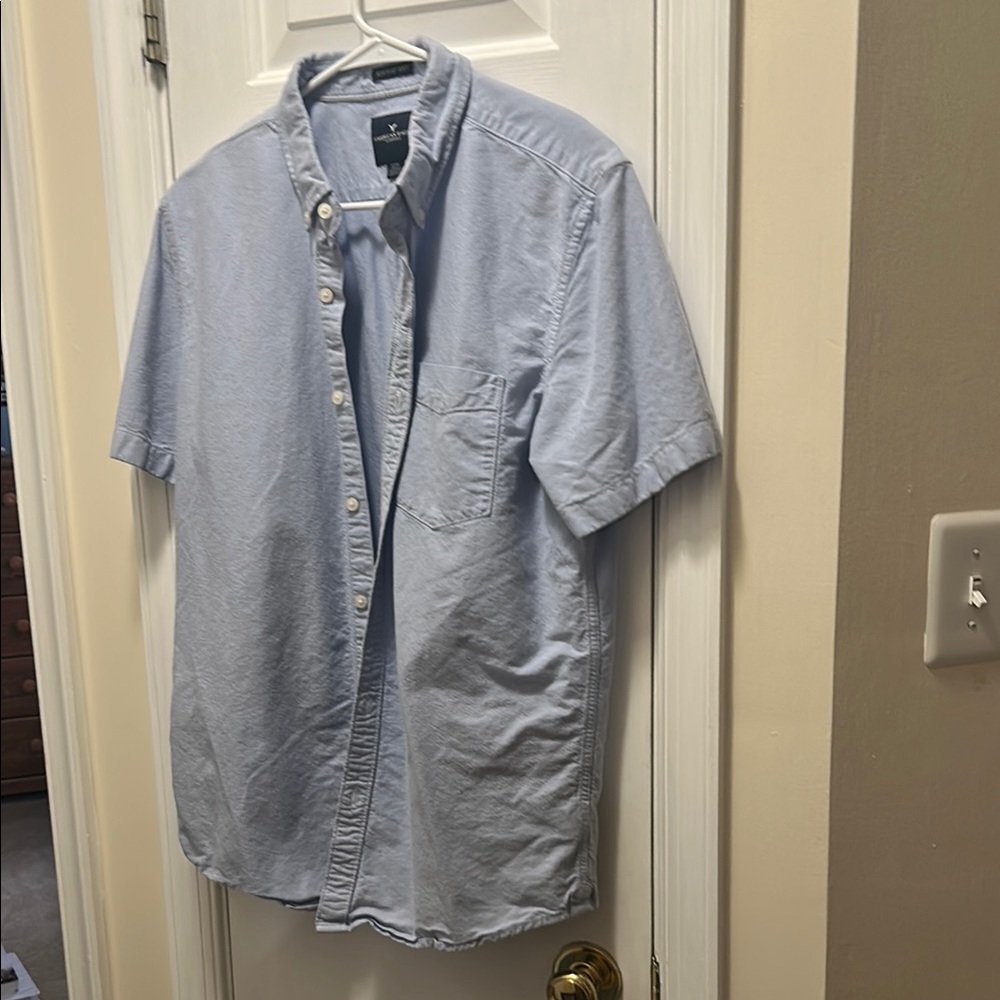 American Eagle Outfitters Blue Casual Button Down Shirt